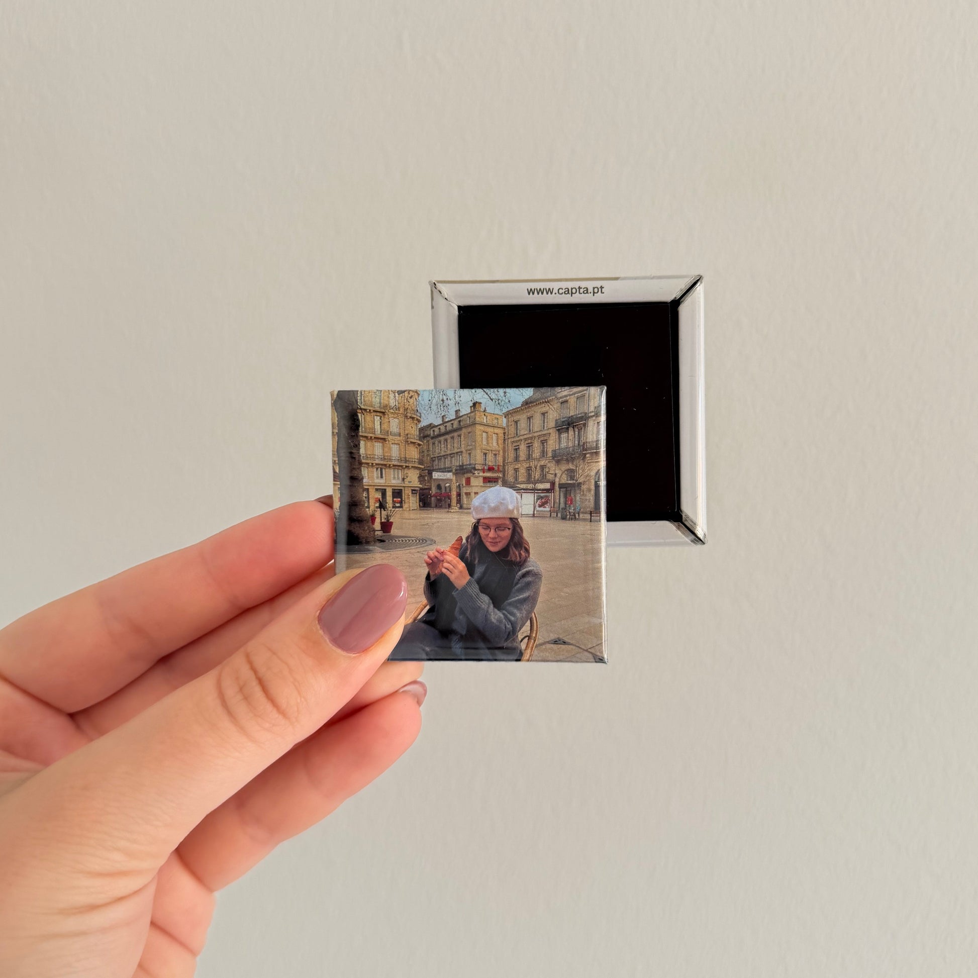 conjunto de ímanes personalizados de formato quadrado com fotografias únicas