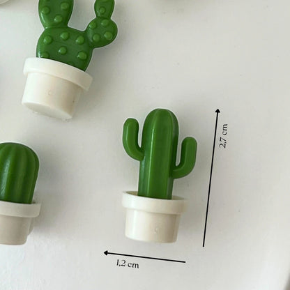 Mini ímanes cacto com indicação de tamanho e medidas