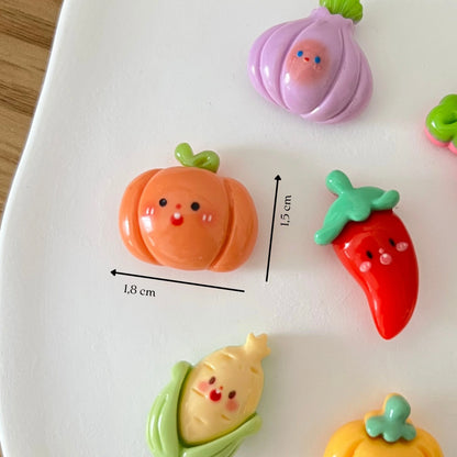 Mini ímanes vegetais com indicação de tamanho e medidas